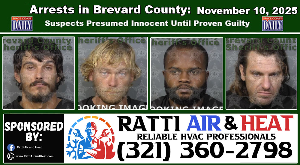 Arrests In Brevard County: November 10, 2025 – Suspects Presumed Innocent Until Proven Guilty