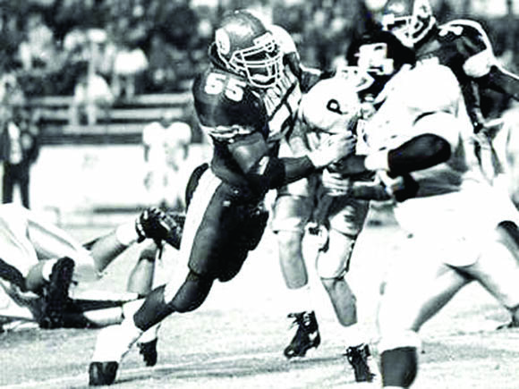 James Folston played five years with the Raiders (1994-1998) and two with the Arizona Cardinals (1999-2000). His best year was in 1997, when he played in 16 games for Oakland and recorded 18 tackles and nine assists. He also forced two fumbles, recovering one of them. (Image for SpaceCoastDaily.com)